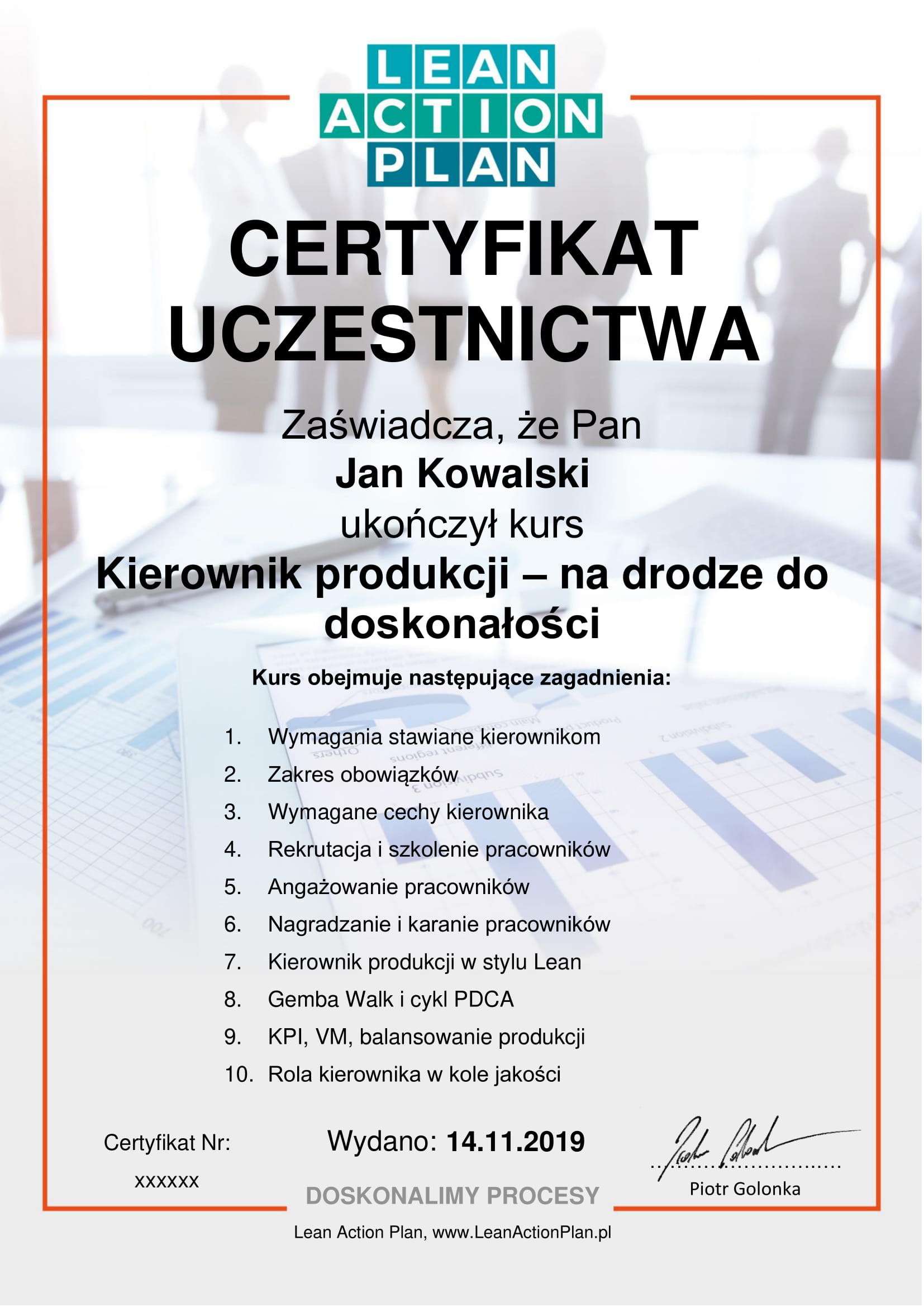 Zawód Kierownik produkcji